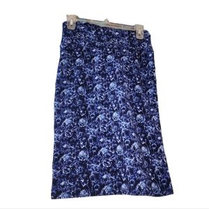 LuLaRoe Cassie X-Small Women's Skirt Blue Roses